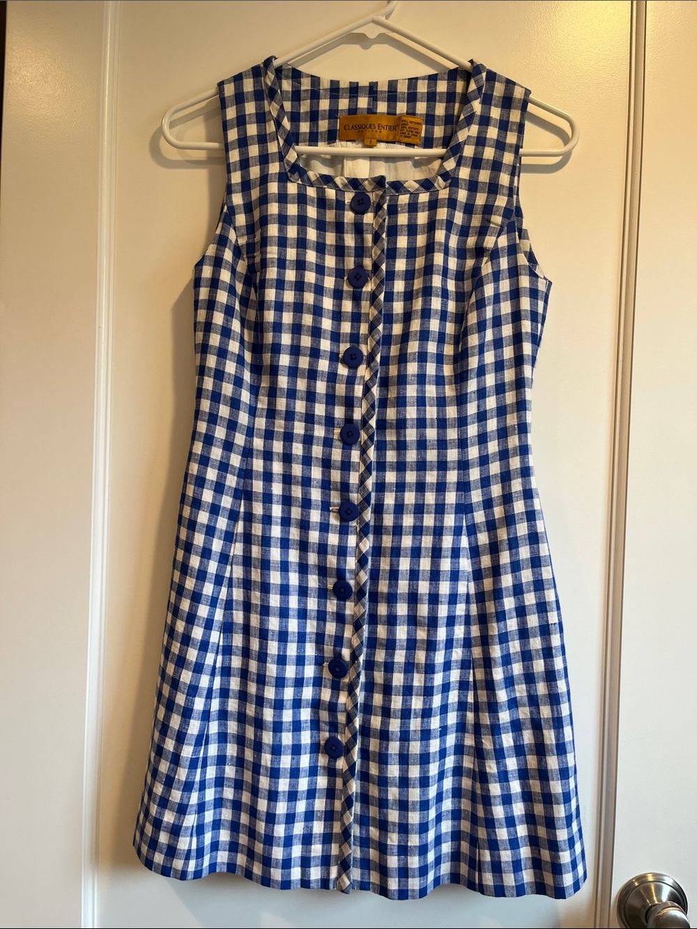 Classiques Entier Blue and White Gingham Button-Front Dress